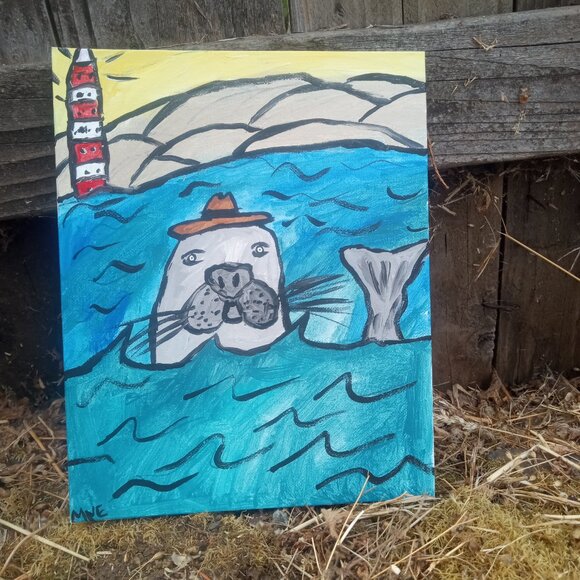 Folk Art Seal Painting - Picture 10 of 11